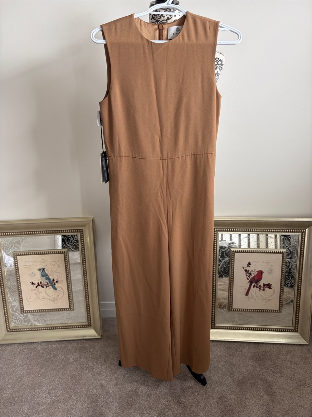 Babaton Camel-Tone Sleeveless Jumpsuit